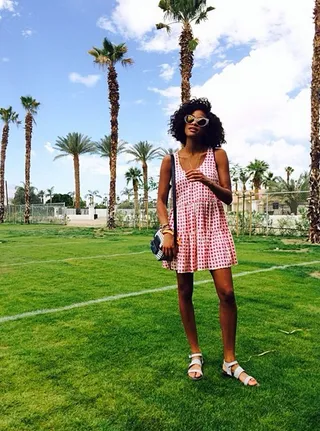 Kilo Kish  - The young MC is the picture of cool in her polka-dot sundress and lavender cat-eye frames.  (Photo: Kilo Kish via Instagram)