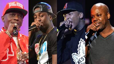 K Camp - K Camp is competing for Best Club Banger as well for his anthem-like &quot;Cut Her Off&quot; remix, featuring Lil Boosie, YG and Too Short.(Photos from left: Bennett Raglin/BET/Getty Images for BET, Slaven Vlasic/Getty Images, Leon Bennett/WireImage, Ethan Miller/Getty Images)