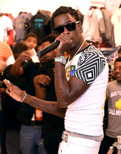Young Thug - Controversial from the jump,&nbsp;Young Thug&nbsp;has stood out on tracks ranging from&nbsp;Tyga's&nbsp;&quot;Hookah&quot; to&nbsp;T.I.'s&nbsp;&quot;About the Money&quot; and&nbsp;Rich Gang's&nbsp;&quot;Lifestyle.&quot; He's definitely blowing up.(Photo: Paras Griffin/Getty Images)