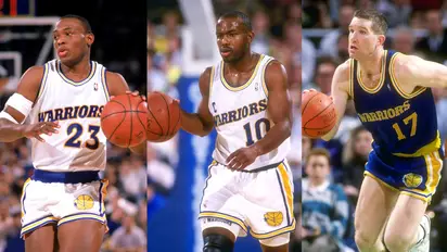 Golden State Warriors Chris Mullin, Tim Hardaway & Mitch Richmond