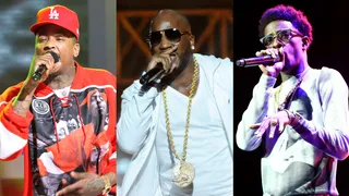 YG Feat. Jeezy &amp; Rich Homie Quan - "My Hitta" - YG&nbsp;had a monstrous year, powered by his single, "My Hitta" and its subsequent remix. The original, featuring Jeezy and Rich Homie Quan, is nominated in this star-studded category. Hard to look past this record.(Photos from left: Bennett Raglin/BET/Getty Images for BET, Chris McKay/Getty Images, Christopher Polk/BET/Getty Images for BET)