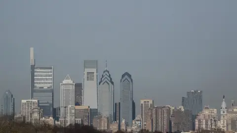 PHILADELPHIA, PA - DECEMBER 25: A general view of the Philadelphia skyline on December 25, 2019 in Philadelphia, Pennsylvania. (Photo by Paul Rovere/Getty Images)
