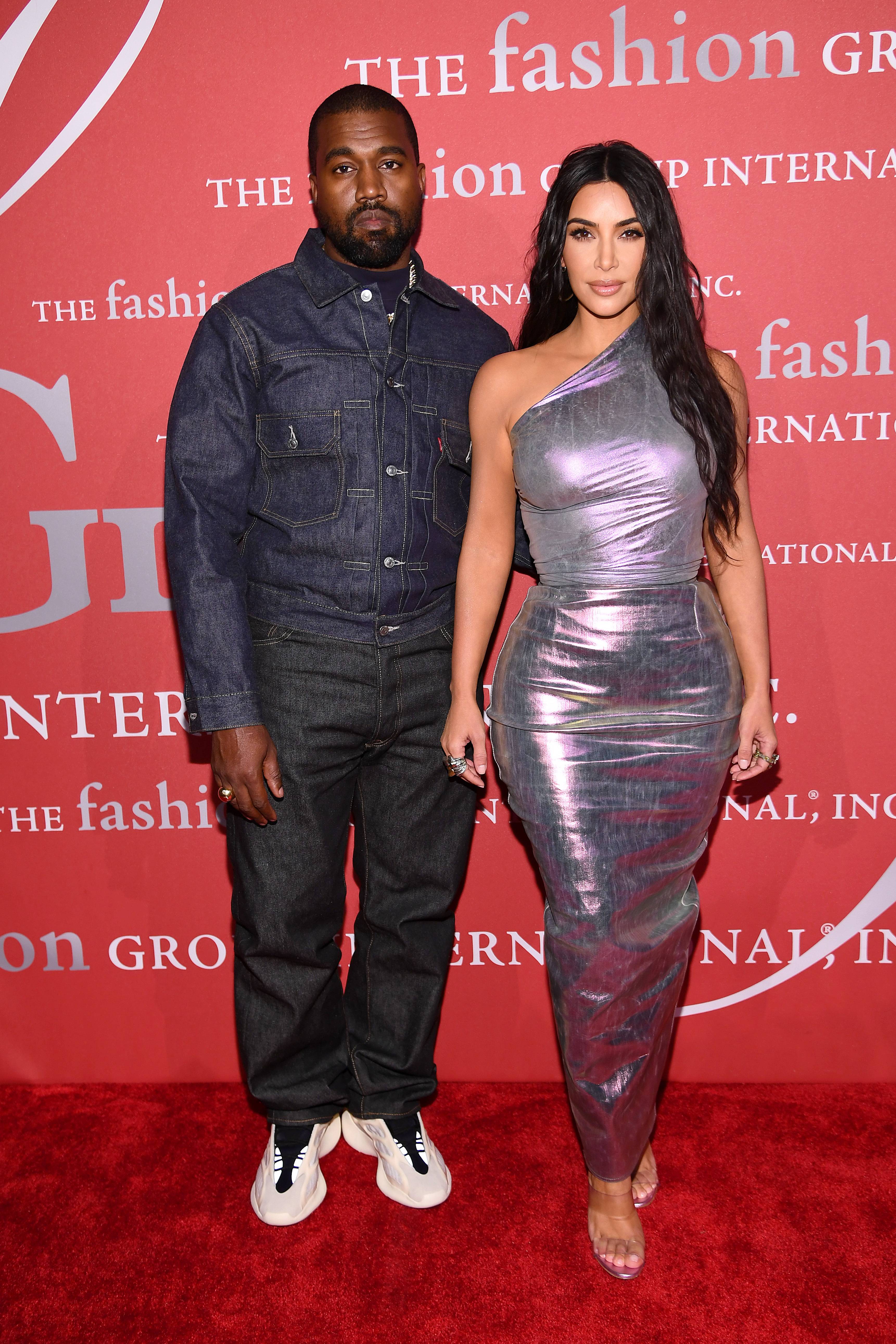 Kanye West and Kim Kardashian on BET Buzz 2021