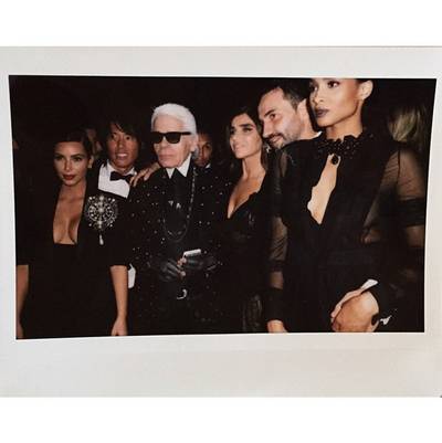 Kim Kardashian West, @kimkardashian - Kim Kardashian West and Ciara finished out Paris Fashion Week with industry titans Ricardo Tisci and Karl Lagerfeld earlier this week, both looking stunning in all-black ensembles.&nbsp;   (Photo: Kim Kardashian via Instagram)