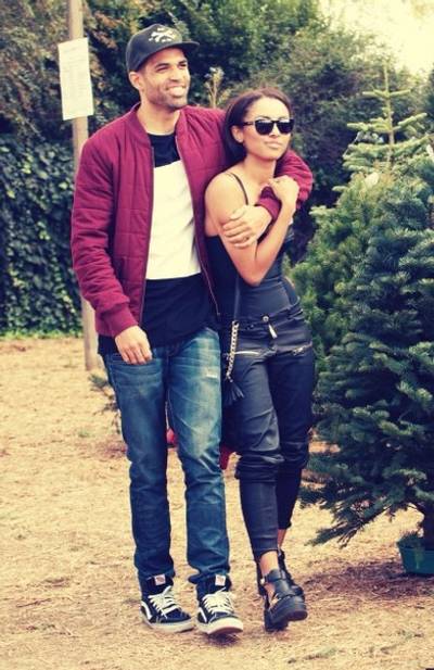 Kat Graham  - Sporting a second-skin corset, leather joggers and chunky booties, the Vampire Diaries star turns her Christmas tree hunt into the perfect day date with fiancé Cottrell Guidry.(Photo: Kat Graham via Instagram)