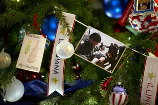Thank You for Your Service - Photographs of military homecomings are featured on some of the decorations.(Photo: AP Photo/Jacquelyn Martin)