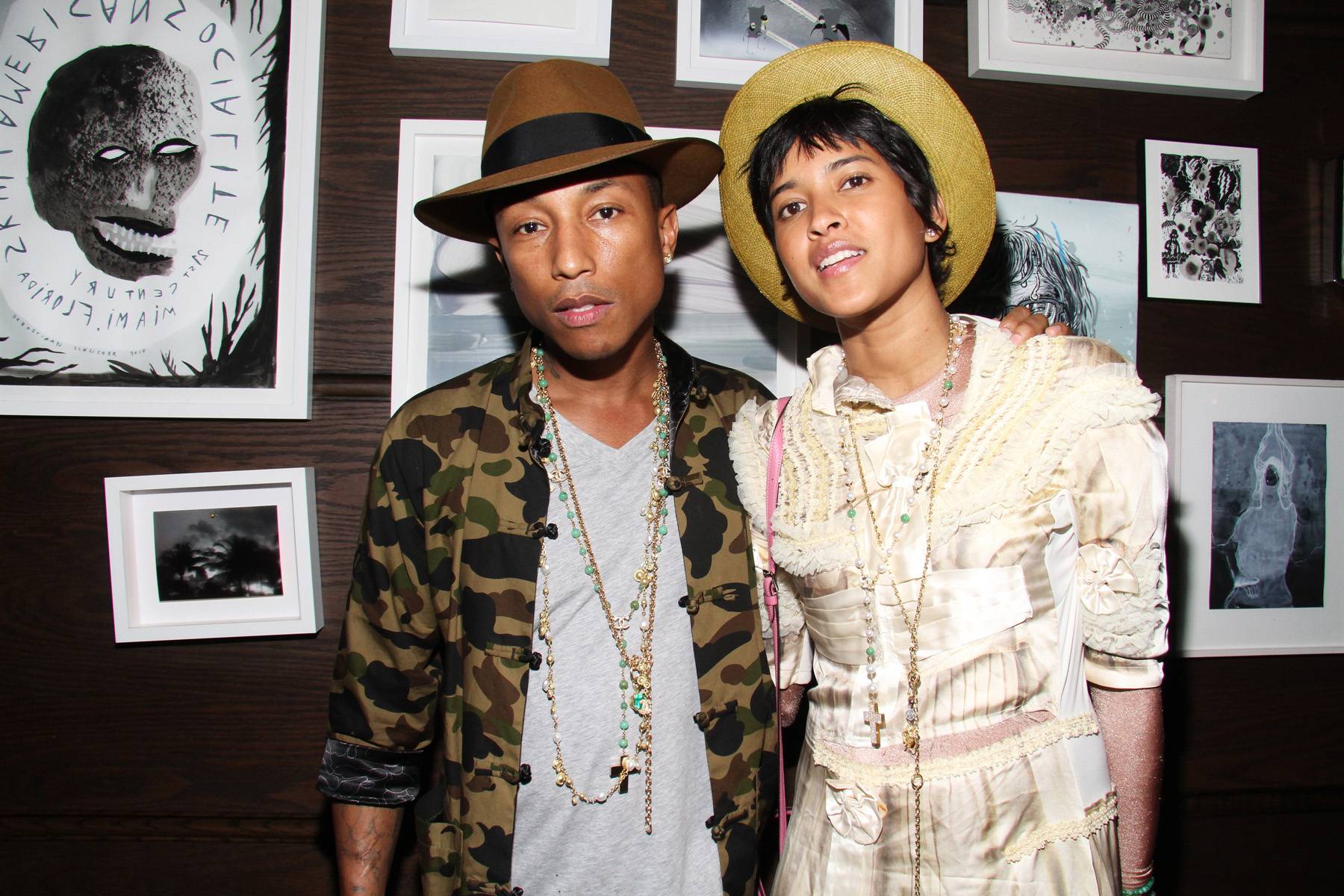 Pharrell Williams & Wife Helen Match in Leather Cowboy-Inspired