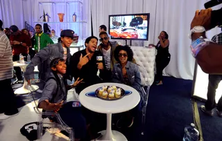 Mindless&nbsp;Behavior and Bert Belasco  - Let’s Stay Together star Bert Belasco interviews 2011 BET Awards pre-show performers Mindless Behavior Friday in the Ford Focus Social Media Lounge.&nbsp;(Photo: Phil McCarten/PictureGroup)