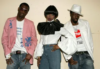 Ready or Not - The Fugees—Pras Michel, Lauryn Hill and Wyclef Jean—are together again, even if it's just for a backstage photo at the 2005 BET Awards. (Photo: Frank Micelotta/Getty Images)