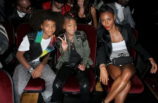 All in the Family - Jaden Smith, Willow Smith and Jada Pinkett Smith settle into their seats at the 2010 BET Awards.   (Photo: Adrian Sidney/PictureGroup)