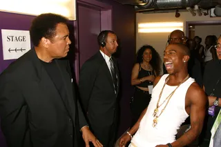 The Greatest - Ja Rule is beyond excited to meet Muhammad Ali for the first time, during the 2002 BET Awards. (Photo: Arnold Turner/WireImage)
