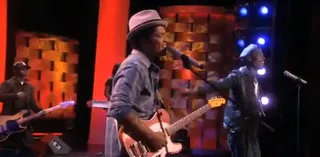 Nothin' On Bruno January 6, 2011 - Bruno Mars blew up after his collaboration with B.o.B, "Nothin' on You," hit the airwaves. Here, the duo performed the song on the Ellen DeGeneres show in January 2011.&nbsp;(Photo: ellen.warnerbros.com)