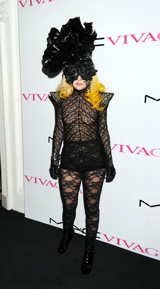 Lace All Over the Place - Gaga loves her lace! So, why wouldn't she cover her self from head to toe in the delicate fabric? The singer was sexy from head to toe when she rocked this look at the launch of the VIVA GLAM campaign in support of the MAC AIDS FUND in London last year.(Photo: Alan Davidson/picturegroup)