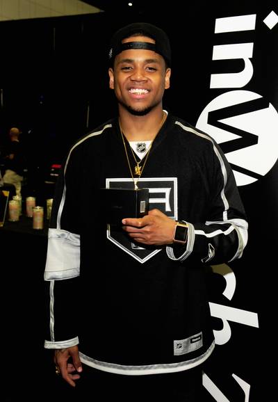 In Watch Is In Style - Bringing the smartwatch swag to the hip hop community, Mack Wilds takes a look at what In Watch Z has to offer. (Photo by Amy Graves/BET/Getty Images for BET)