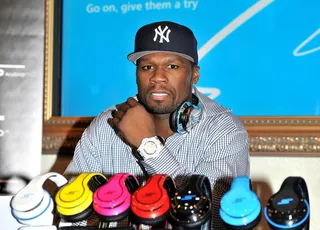 50 Cent x Intel - 50 Cent&nbsp;merged his passions for music and fitness when his SMS Audio&nbsp;began building&nbsp;Intel-powered biometric headphones.&nbsp;BioSport In-Ear&nbsp;buds connect to your cell phone and process software that gives you your heart rate and counts your steps.(Photo:&nbsp;WENN)