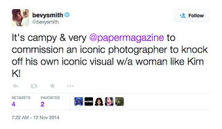 Bevy Smith, @bevysmith - Ripping off your own work also seems a bit tacky.(Photo: Bevy Smith via Twitter)