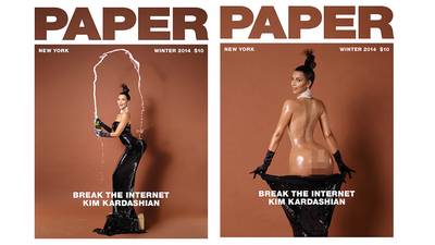 Kim Kardashian - Reality TV's reigning queen had one mandate from Paper magazine as their winter 2014 cover girl: break the Internet. And break it, she did, by putting her entire bare, greased-up bottom on display. Leave it to Kim to continue finding ways to get attention for taking her clothes off!  (Photos: Paper Magazine, Winter 2014)
