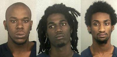 Three Men Arrested for Using Social Media to Lure, Rape Women - Miramar, Florida, police arrested Britton Blackwood, 19, Frankie Lee Gatlin Jr., 20, and Kinshon Johnekins, 19, in connection to at least four rapes. ?They robbed, raped and terrorized women,? police spokeswoman Tania Rues said, according to the Sun-Sentinel. The men targeted women they exchanged messages with on social media. They are charged with sexual battery, false imprisonment, robbery and multiple related charges.   (Photo: BROWARD SHERIFF'S OFFICE)