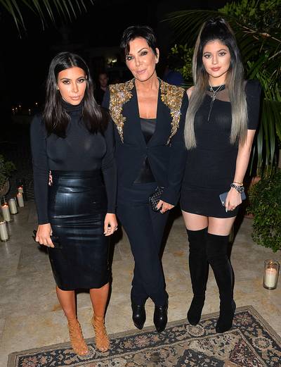The Family That Plays Together - Kim Kardashian, Kris Jenner and Kylie Jenner help Khloe Kardashian celebrate her boo French Montana's 30th birthday. The big party was powered by Ciroc Pineapple in Los Angeles.(Photo: All Access Photo/Splash News)