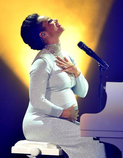 Shine On - Alicia Keys&nbsp;wows the crowd during the outside broadcast of the MTV EMAs, held at the 02 Academy in Glasgow.(Photo: Shirlaine Forrest/Getty Images for MTV)