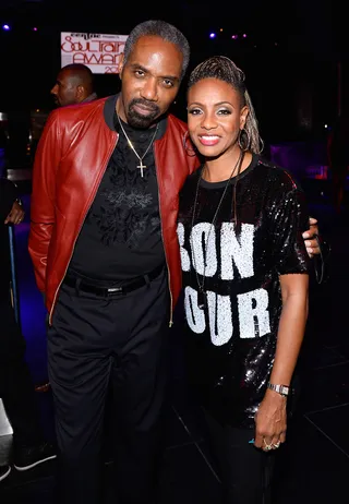 Louis Carr and MC Lyte - (Photo: Bryan Steffy/BET/Getty Images for BET)