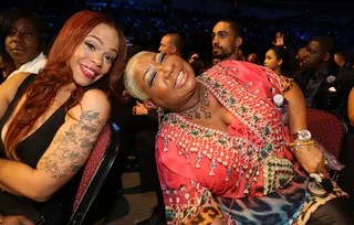 Faith and Luenell  - Faith Evans and Luenell have a moment. (Photo: Johnny Nunez/BET/Getty Images for BET)