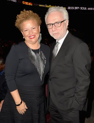 Legends in the Place to Be  - Chairman and CEO of BET Debra Lee (L) and TV personality Wolf Blitzer pose for a quick snap.   (Photo: Earl Gibson/BET/Getty Images for BET)