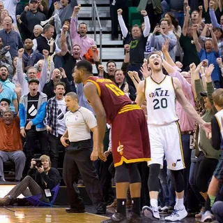 Jazz's Gordon Hayward Hits Game Winner Against Cavs - Gordon Hayward won’t forget this. Either will LeBron James. The emerging small forward beat the buzzer with a game-winning jumper to lift the Utah Jazz over King James and the Cleveland Cavaliers on Wednesday night.(Photo: Utah Jazz via Instagram)