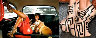 Kelly Rowland in Tribal Giuseppe Zanotti  - Kelly put her feet up in tribal-inspired wooden wedges that look like they’d require quite the balancing act in the street.  (Photos from left: Courtesy Universal Republic Records, Courtesy Giuseppe Zanotti Shoes)