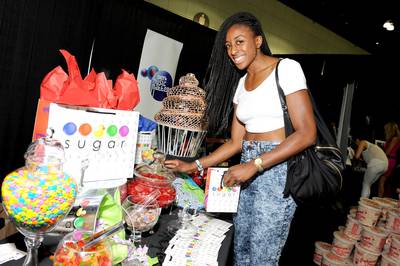 Candy Crush - Basketball player Nnemkadi &quot;Nneka&quot; Ogwumike has a candy crush at the candy bar.(Photo: Angela Weiss/BET/Getty Images for BET)