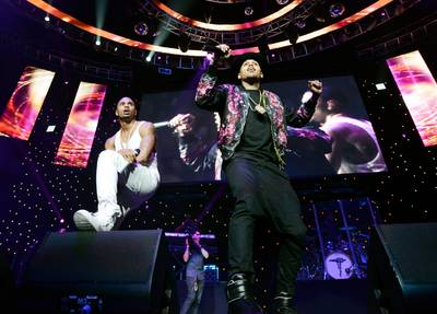 Back to Breezy - Team Breezy got a big surprise last night,&nbsp;Chris Brown jumped on stage and the crowd went crazy!&nbsp;(Photo: &nbsp;Earl Gibson/BET/Getty Images for BET)