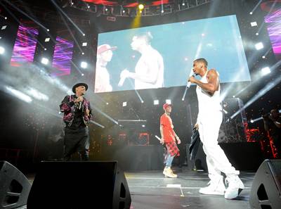 Three's Company - Tyga, Trey Songz and Chris Brown made for a music trifecta.&nbsp;(Photo: Earl Gibson/BET/Getty Images for BET)