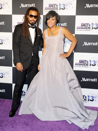 Beverly Bond and Bazaar Royale - Black Girls Rock founder DJ Beverly Bond looked graceful on the purple carpet of the post reception with husband Bazaar Royale.