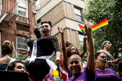 43 Years of Pride - Thousands watched the floats drive down Fifth Avenue in the parade's&nbsp;43rd year. (Photo: Andrew Burton/Getty Images)