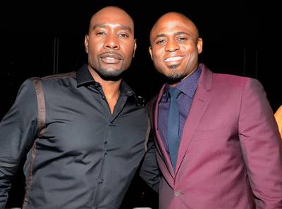 Sexy Chocolate - Actors Morris Chestnut and Wayne Brady give us that leading man look. (Photo: Kevin Mazur/BET/Getty Images for BET)