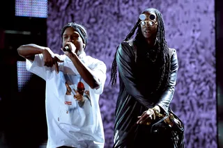 Shining Moment - A$AP Rocky and 2 Chainz perform everyone's favorite posse jam, &quot;F**kin' Problems.&quot; (Photo: Kevin Winter/Getty Images for BET)