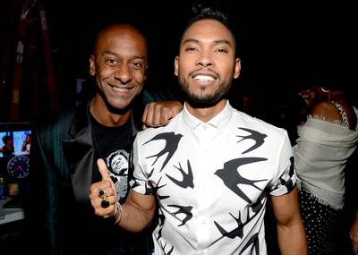 The President and The Man - BET President of Music Programming and Specials Stephen G. Hill poses with this year's Best Male R&amp;B/Pop Artist Miguel.  (Photo: Kevin Mazur/BET/Getty Images for BET)