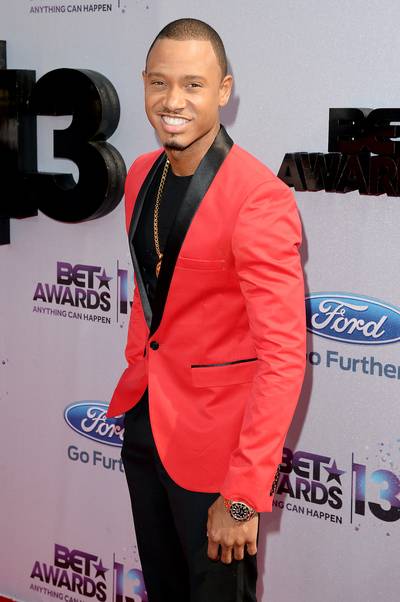 Red Hot - Look who's here! Our former 106 &amp; Park host Terrence J gets suited up in a crisp red-and-black suit.  (Photo: Jason Merritt/BET/Getty Images for BET)