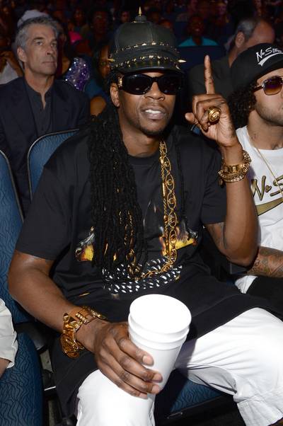 Drink in My Cup - Three-time nominee 2 Chainz kept himself hydrated as he watched the show.  (Photo:&nbsp; Jason Merritt/BET/Getty Images for BET)