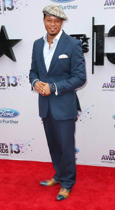 The Blues - Actor Terrence Howard mixes and matches shades of blue in his red carpet look.   (Photo: Federick M. Brown/Getty Images for BET)