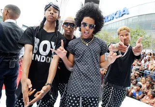 Four Is Better Than One  - Ray Ray, Roc Royal, Princeton and Prodigy of Mindless Behavior all hit the red carpet in co-ordinated style.(Photo: John Ricard/Getty Images for BET)