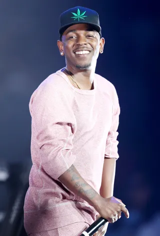 ALL SMILES - Kendrick Lamar couldn't stop from cheesing at Saturday night's (June 29) Staples Center show. K. Dot's having a great year.(Photo: Chelsea Lauren/Getty Images for BET)