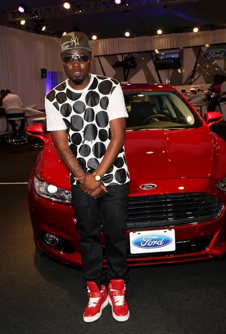 Cool as Ice - Ice Prince sports a classic West Coast pose on the hood of the Ford Fusion.  (Photo: Maury Phillips/BET/Getty Images for BET)