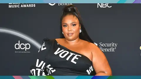 Lizzo poses backstage at the 2020 Billboard Music Awards, broadcast on October 14, 2020 at the Dolby Theatre in Los Angeles, CA. 