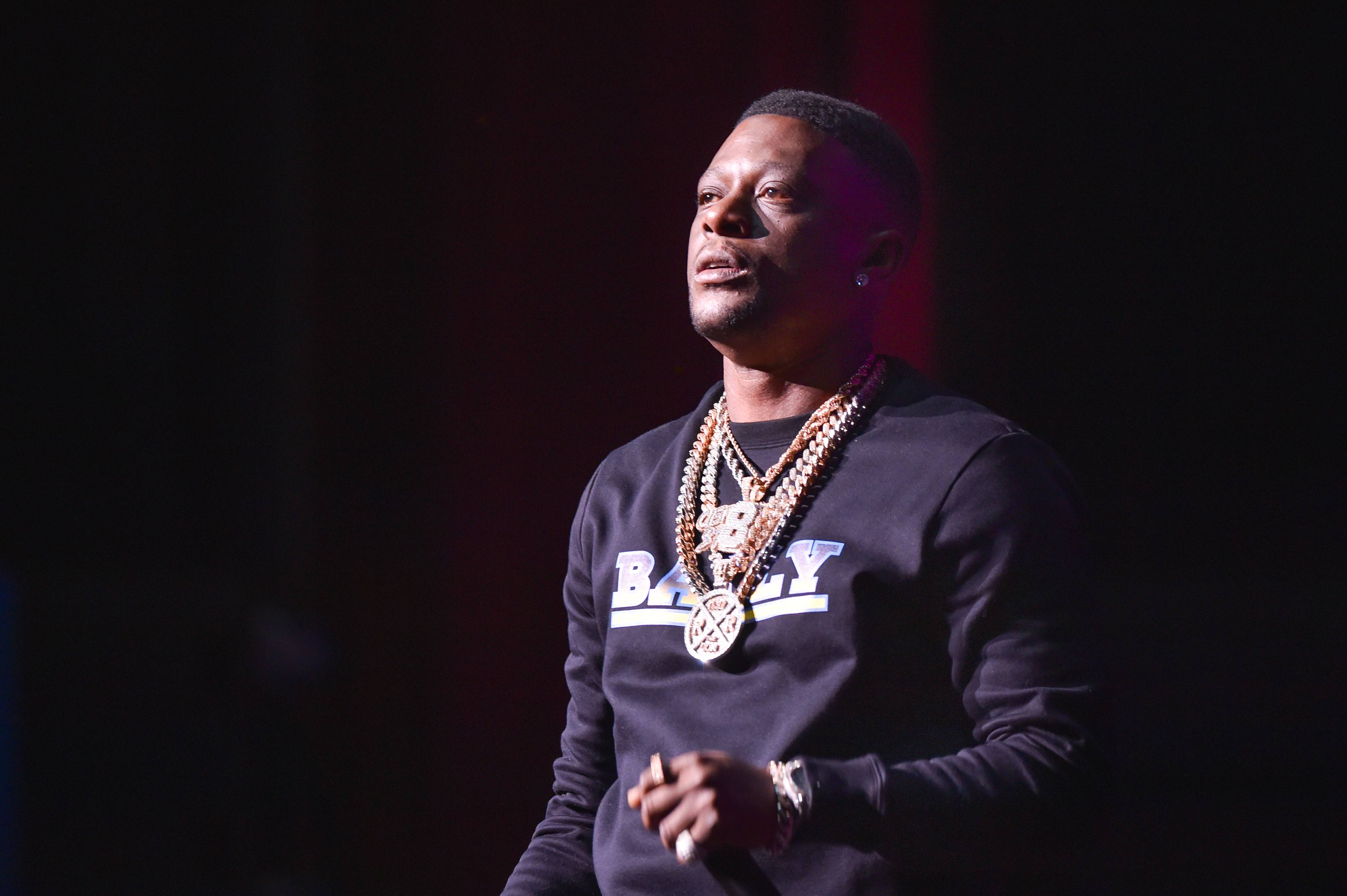 DETROIT, MICHIGAN - JANUARY 18: Recording Artist Lil Boosie performs onstage during the Hip Hop Smackdown concert at the Fox Theatre on January 18, 2020 in Detroit, Michigan. (Photo by Aaron J. Thornton/Getty Images)