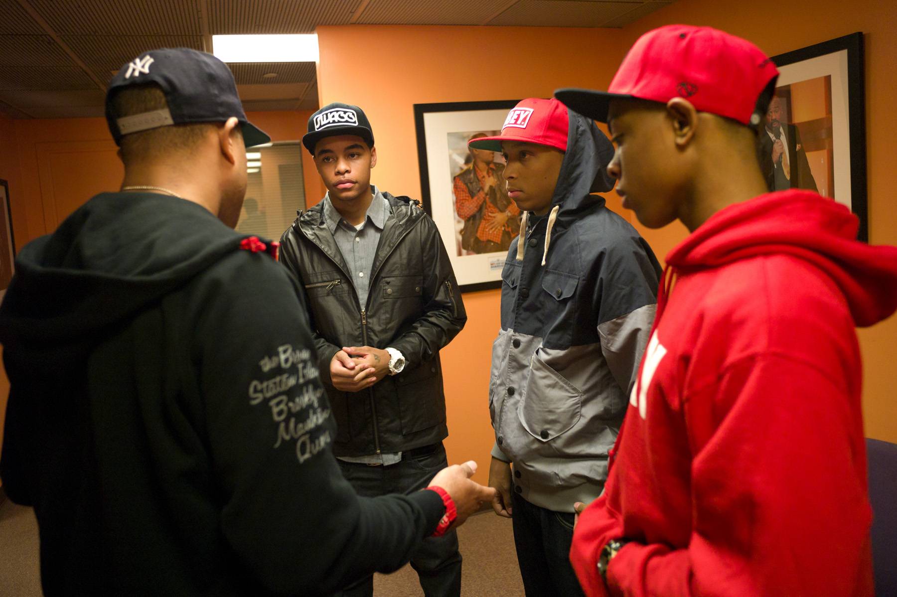 Let's Get It Poppin - The Ranger$ at production meeting backstage at BET's 106 &amp; Park on October 17, 2011. (Photo: John Ricard / BET)