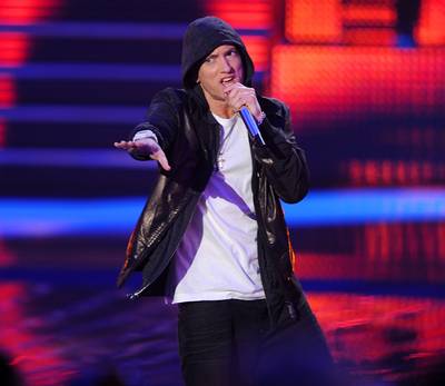 Eminem: &quot;We As Americans&quot; - The lyrics: “I don’t rap for dead presidents, I rather see the president dead, it’s never been said but I set precedents.&quot;Released during George W. Bush’s first term, Eminem flipped the iconic phrase to express his disgust at the administration.(Photo: Scott Gries/PictureGroup)