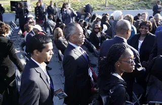 Celebrating Martin Luther King Jr. - Rev. Al Sharpton arrives ahead of President Barack Obama speaking at the dedication of the Martin Luther King Jr. Memorial in Washington, Sunday, Oct. 16, 2011. (Photo: AP Photo/Charles Dharapak)