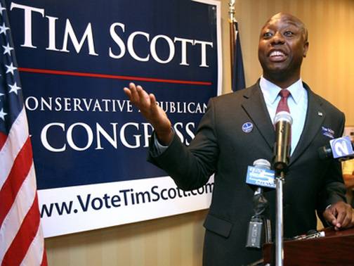 Tim Scott\r - “I think it’s too early to draw any conclusions because our frontrunner seems to change every two or three weeks, so we’ll see if he has staying power. That will be the most important ingredient in this primary process,” said Rep. Tim Scott (R-South Carolina).\r(Photo: Courtesy Office of Congressman Tim Scott)