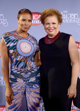 BET's Fierce First Lady - Debra Lee takes the Style Stage looking like a boss! Eva Marcille and Mrs. Lee both liven up the carpet with their honey hued hair.(Photo: Bryan Steffy/BET/Getty Images)